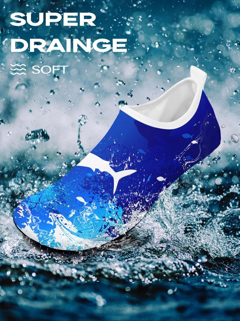 Product Introduction of Men's Random Print Water Quick-dry Aqua Shoes, Casual Barefoot Beach Aqua Socks Swim Shoes for Women & Men, Non Slip Beach Yoga Pool Camping Shoes 2
