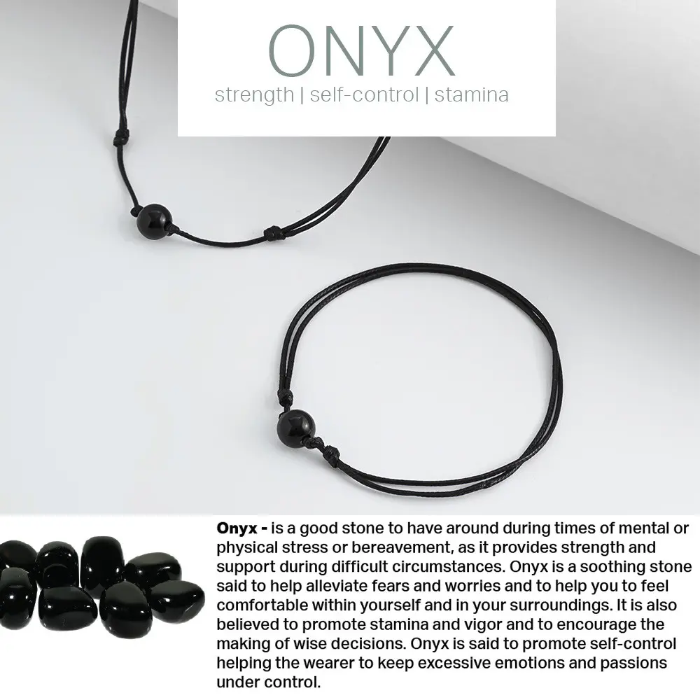 Kalung Gelang Batu ONYX strength | self-control | stamina| Kode : SP-07