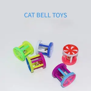 (Harga 1 Biji) Drum Bell Flower Hewan Peliharaan Kucing Anjing Bahan Plastik Termasuk Lonceng Bola Mainan Interaktif Kucing Lempar Tangkap