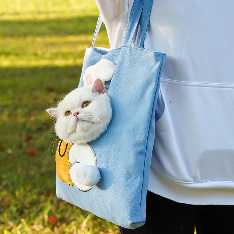Product Introduction of Pet Canvas Shoulder Bag Lion shaped Cat Tote Bag Comfortable Pet Tote Bag Pet Shoulder Bag Portable Outdoor Cat Tote Bag 17