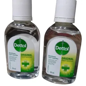 Dettol hand sanitizer 50mL tutup putih Tangan