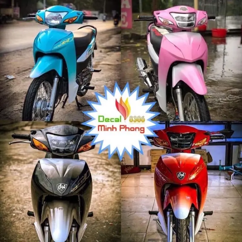 (Nhiều mẫu màu)Tem trùm loang xe Wave Alpha 110-100 và 50cc,tem 4 lớp siêu bóng cao cấp 0