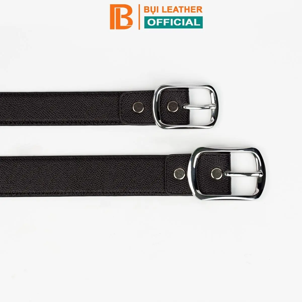 Thắt lưng nam da bò vân epsom 3 lớp L115 màu đen khoá kim, nhiều mặt chọn Bụi leather BH 12 tháng dây