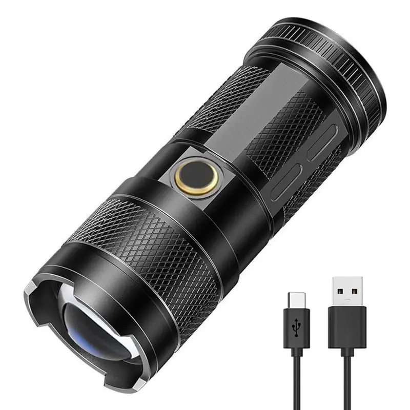 SENTER LED LASER / SENTER SWAT POLICE RECHARGEABLE / SENTER CAS USB Lampu Merah Plastik Putih Biru 4