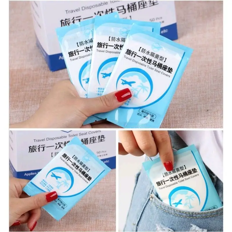 Alas Duduk Kloset Travel WC Umum Disposable Seat Cover Plastik Toilet Duduk 5