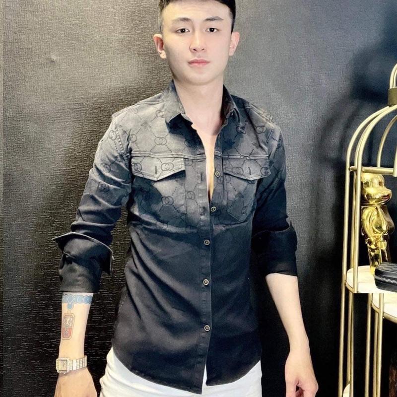 Áo sơ mi nam ngắn tay,dài tay mẫu mới loang đen vải cao cấp sang trọng 3