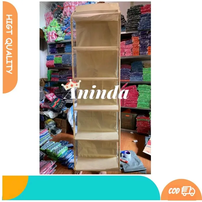 [COD] RAK TAS GANTUNG POLOS JUMBO PAKAI RESLETING KANAN KIRI ALAS TRIPLEK RAK SEPATU RAK TAS RAK KOSMETIK RAK HIJAB Dipasang di Dinding Dapat disesuaikan hijau kuning merah 3