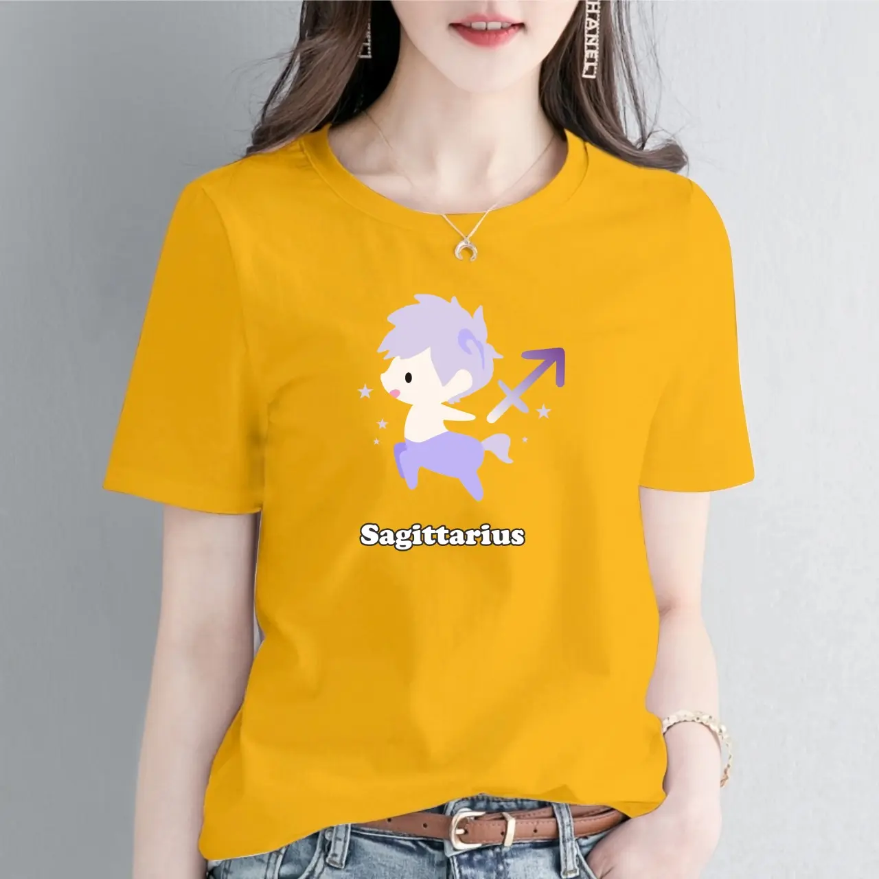 [DIFASHIONUP] KAOS OBLONG WANITA PREMIUM MOTIF KARTUN ZODIAK SAGITARIUS