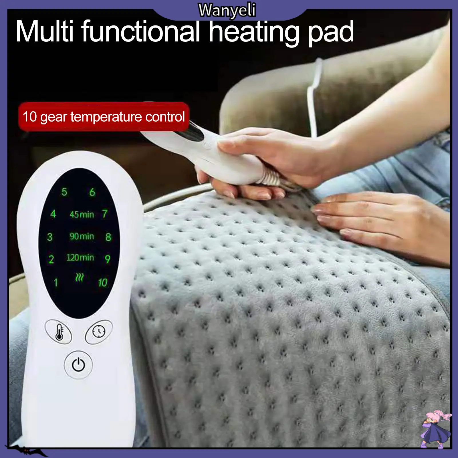 Wanyeli| Electric Blanket Intelligent Control Heat Evenly 10 Gears Timing Function Comfortable Single-Control Heating Pad for Home