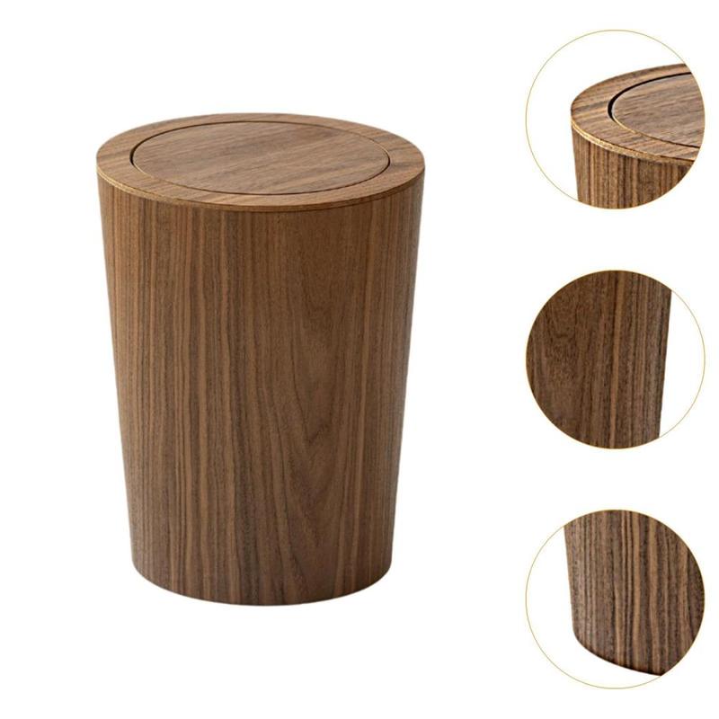 Product Introduction of Wood Trash Can with Lid Kitchen Garbage Basket for Kitchen Home Bedroom 2