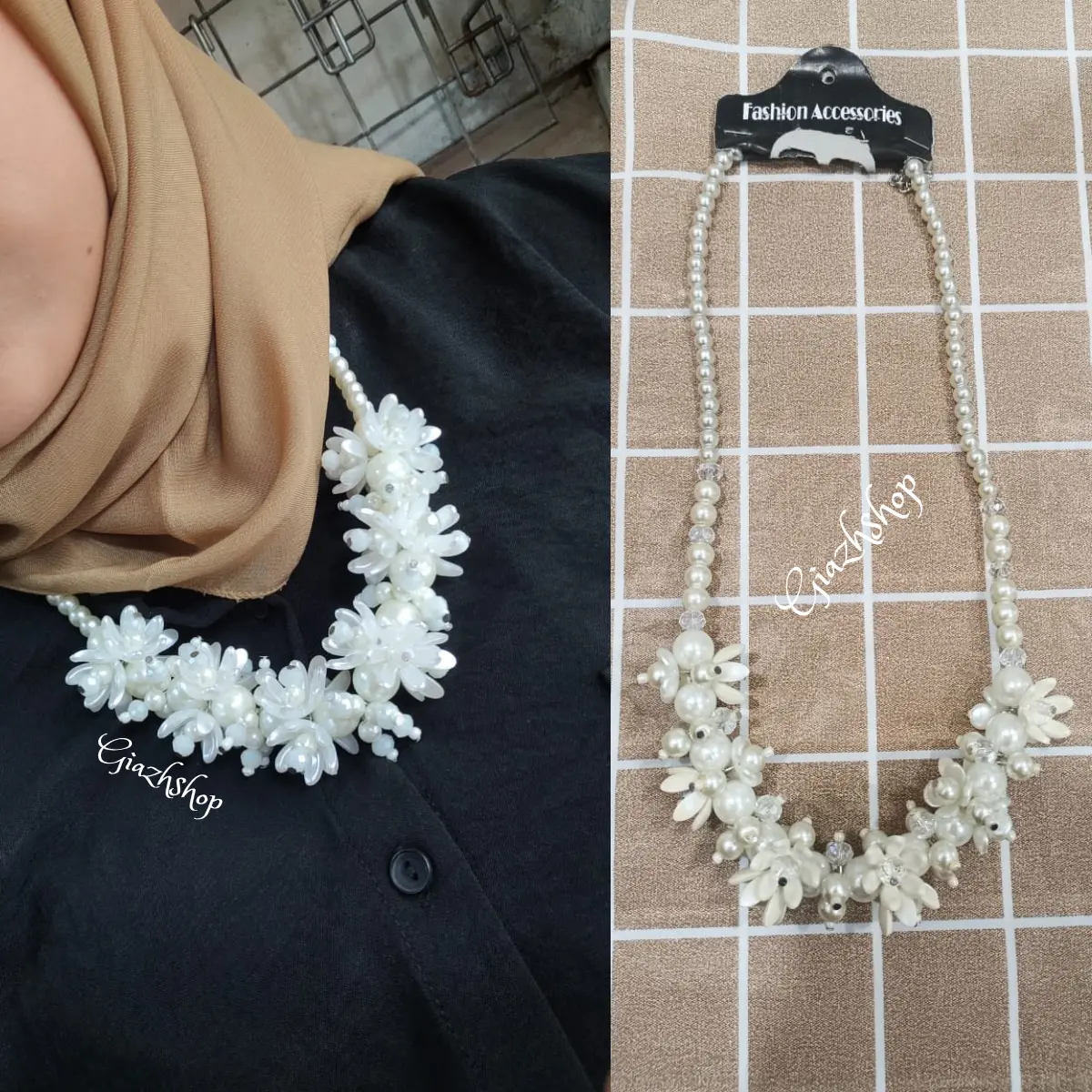 Kalung Fashion Kelopak Bunga Cantik Crystal Necklace Choker PREMIUM CRYSTAL BEADS NECKLACE - KALUNG KRISTAL DAILY HIJAB FASHION GOLD Perempuan amethyst