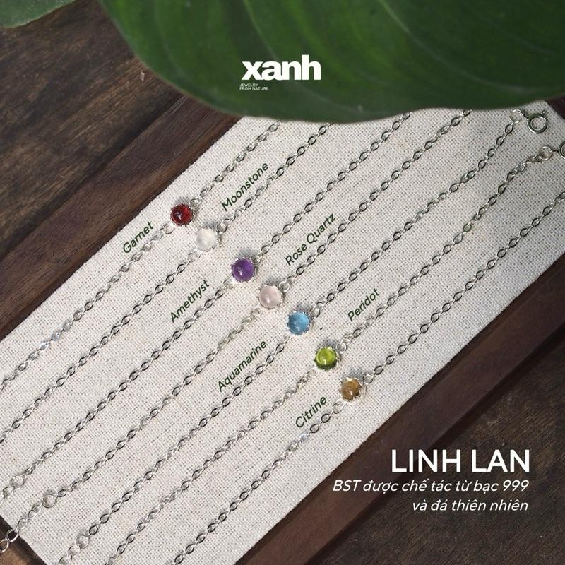  Vòng tay Linh Lan lắc tay nữ đá Moonstone Thạch anh hồng Aquamarine Garnet thiên nhiên dáng vương miện thanh lịch đơn giản văn phòng - Xanh Jewelry  Kiềng Voi đá garnet đỏ rose quartz vòng  tay  aquamarine 