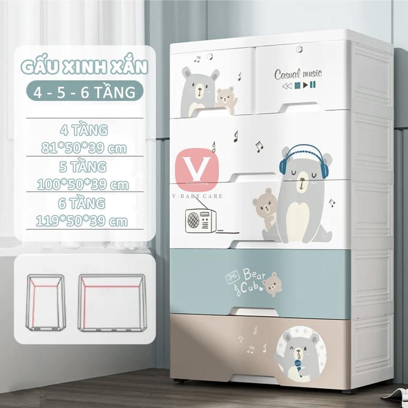 Tủ Đựng Đồ Cho Bé Tiện Lợi Xinh Xắn V-BABY T2S An Toàn Và Tủ Đựng Đồ Gấp Gọn V-BABY [Y50,Y62] 7