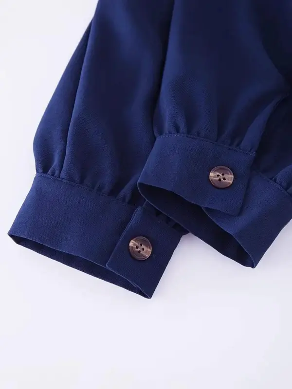 Women's Plain Button Front Dress, Modest Casual Long Sleeve Dress for Daily Wear, Ladies Clothes for All Seasons 4