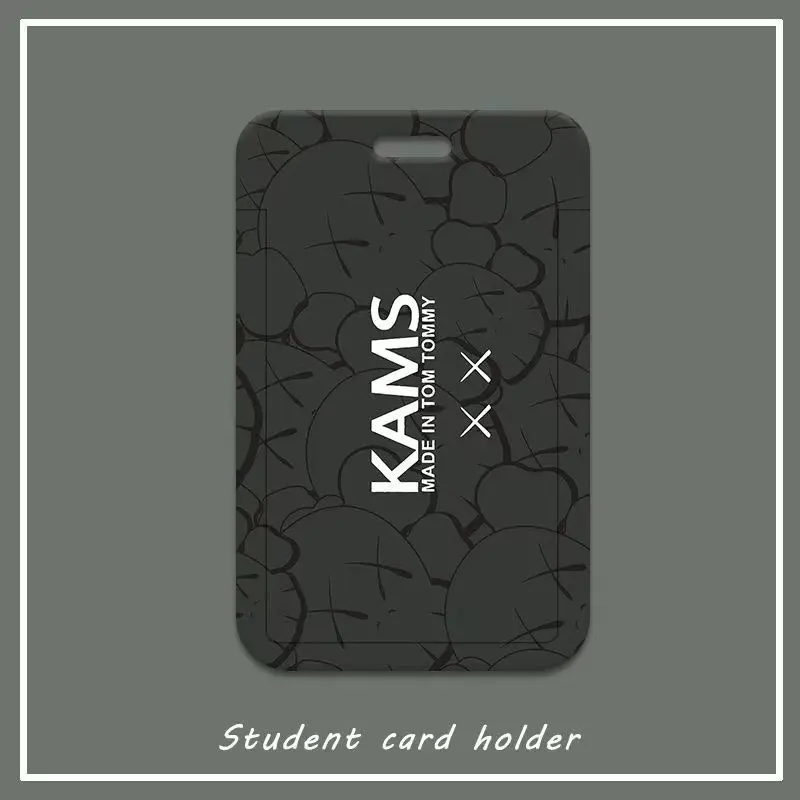 Work ID card cover canteen meal card with lanyard card holder student campus bus subway card protection hard case telescopic lanyard