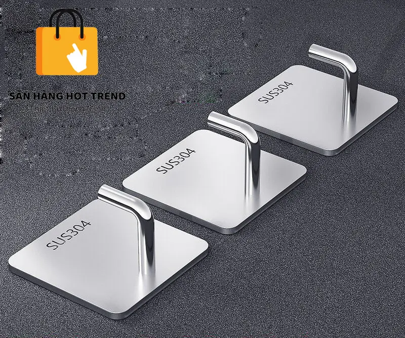 Combo 10 Móc Inox Treo Đồ Đa Năng, Treo Đồ Dùng Cá Nhân, Treo Chìa Khóa, Móc Dán Tường Siêu Dính, Sang Trọng Treo Tường