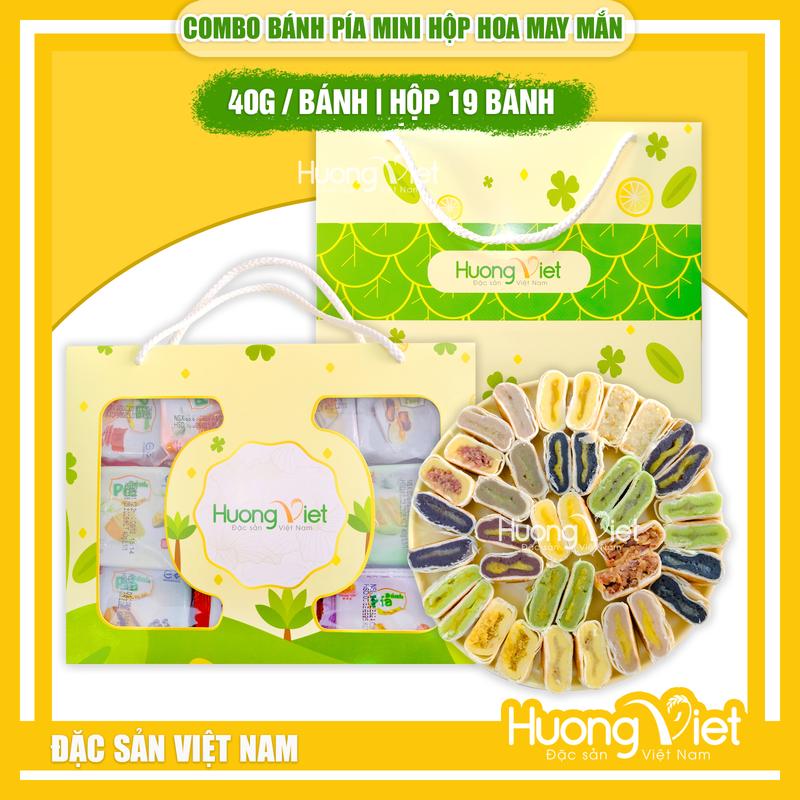 Combo 19 vị bánh kim sa mini 40g bánh pía mini Tân Huê Viên Sóc Trăng 19 bánh 19 vị