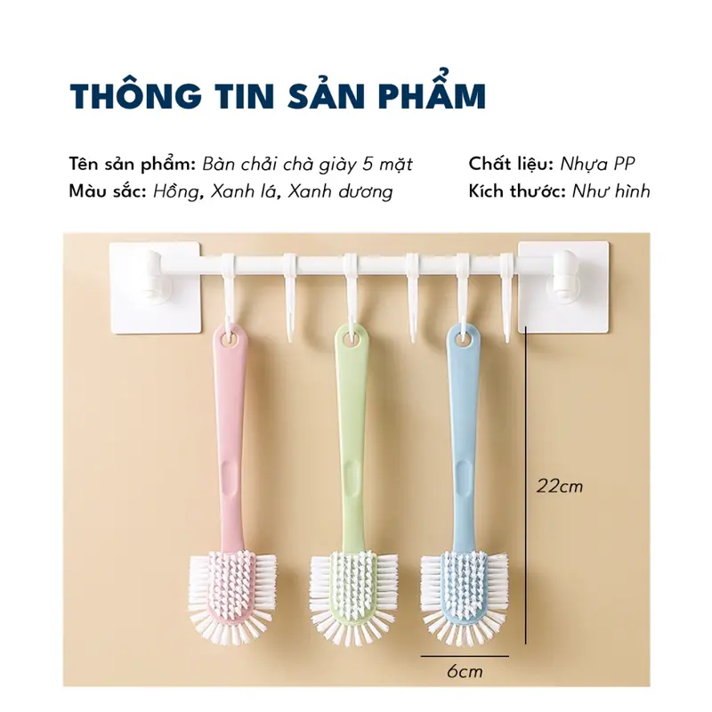 Bàn chải vệ sinh giày 5 mặt đa năng, không làm hư tổn giày khi sử dụng hàng ngày 438-Ha Song 1