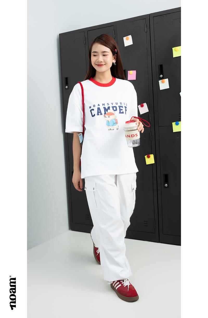 Product Introduction of Áo thun Form rộng NOAM Camper Unisex 100% Cotton - Màu đen/trắng 12