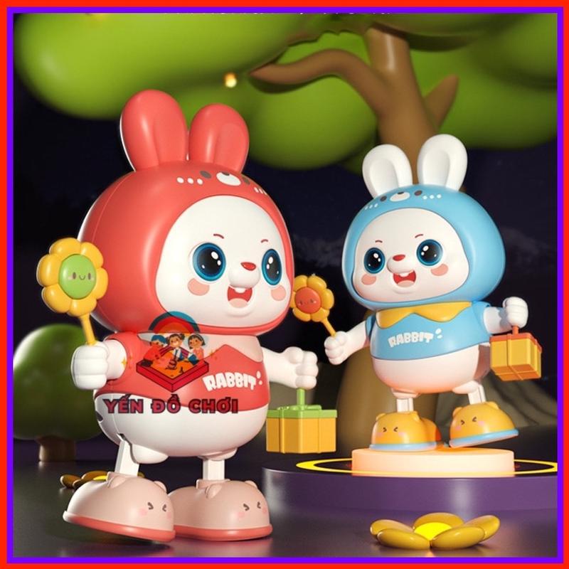(Tặng pin)Đồ chơi Thỏ cầm hoa nhảy múa, biết hát và nhảy vui nhộn, dễ thương Nhiều màu Phát Nhạc Toy Heo
