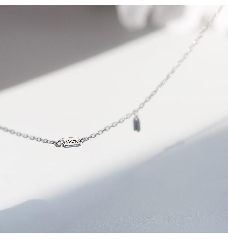 Product Introduction of 925 Silver Luck Square Plate Lucky Bracelet Niche Design Student Jewelry Ins Cold Style Female Exquisite and Versatile Female 9