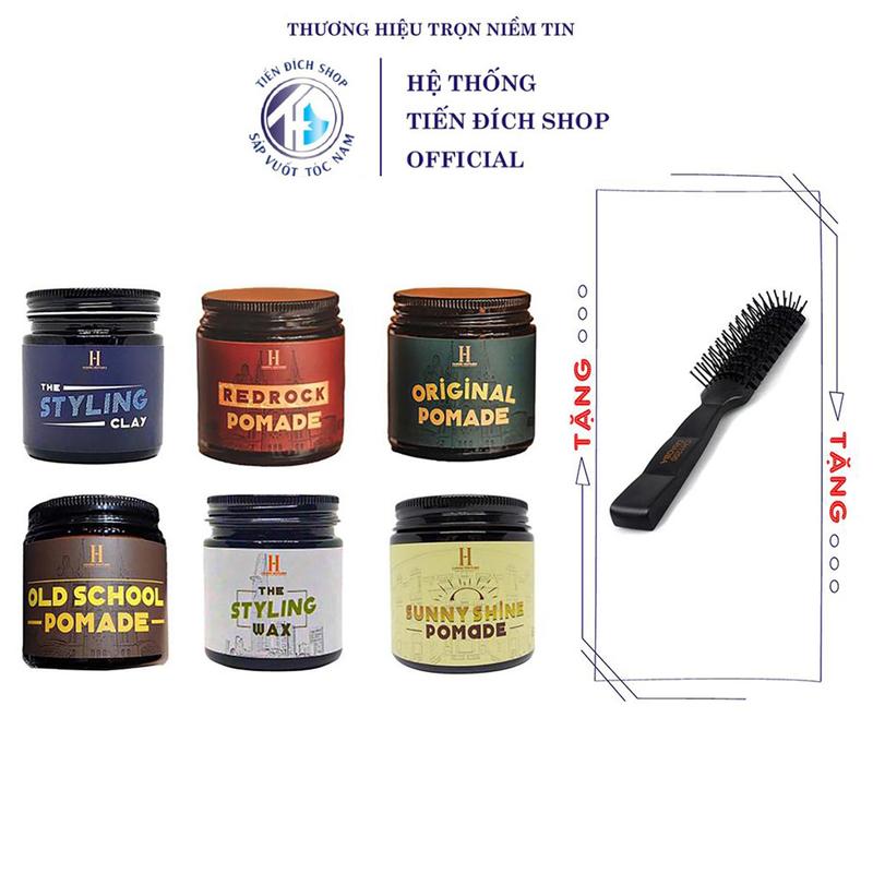 [CHÍNH HÃNG] SAIGON HUSTLER - Sáp vuốt tóc Styling Wax , Sunny Shine , Old School , Red Rock , Original , Styling Clay 118ml Việt Nam + Tặng lược tạo kiểu tóc Chaoba cao cấp