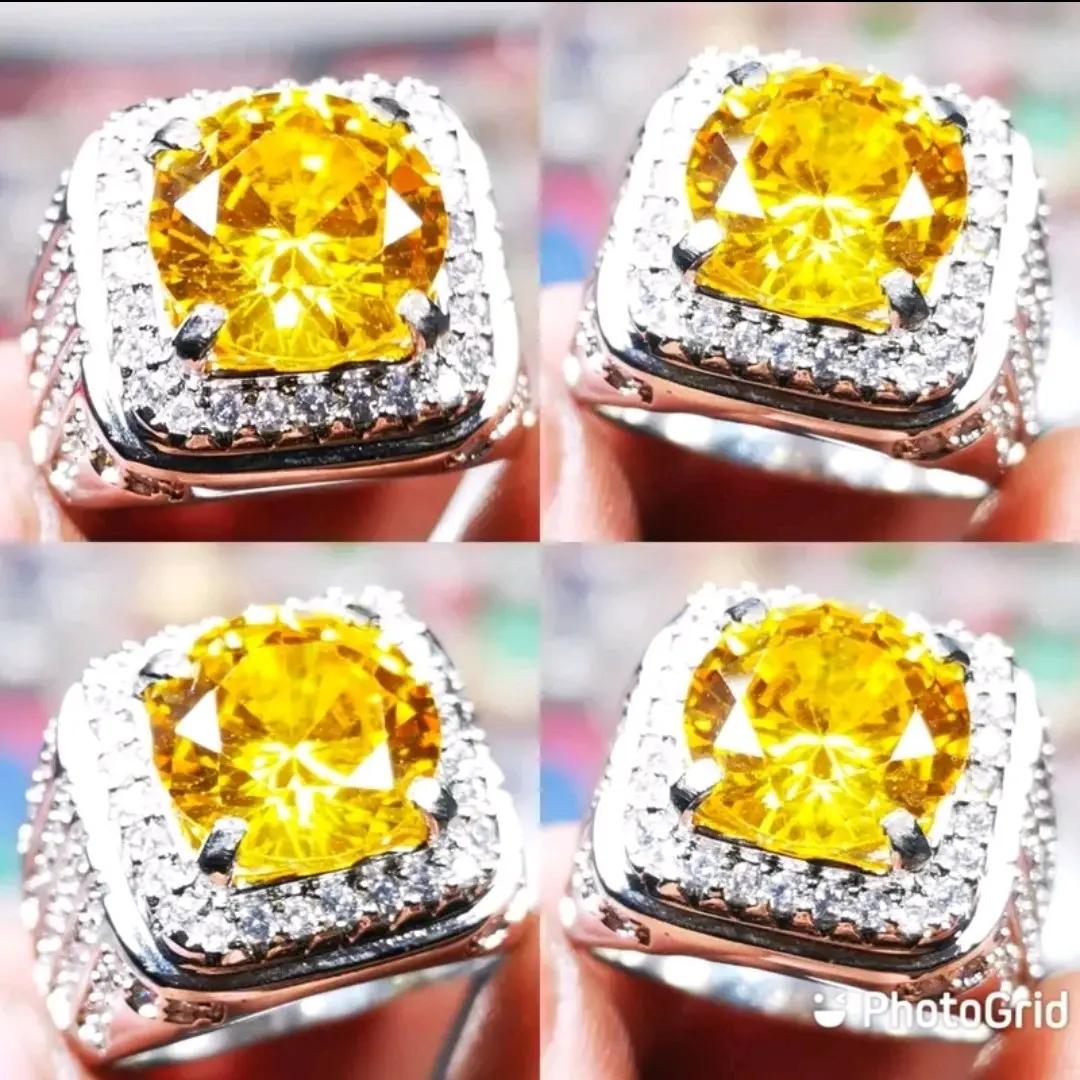 Cincin Batu Asli Yellow Topaz Bagus Elegant