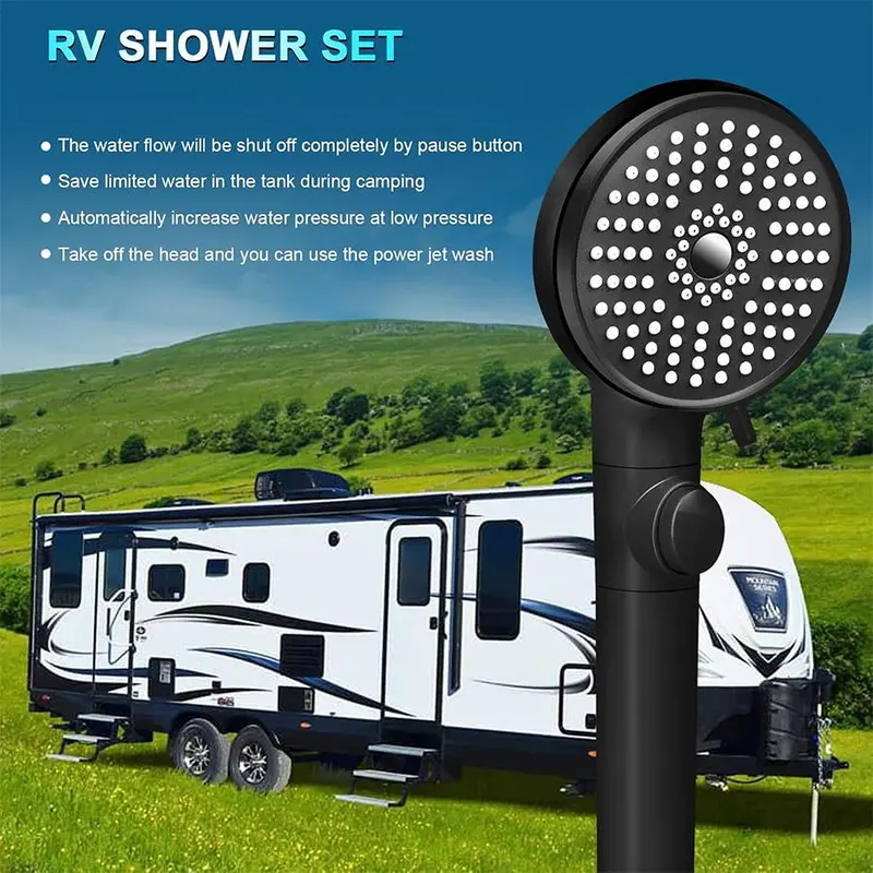 5 Modes Handheld Shower Head with Hose & Holder, 1 Set High Pressure Shower Head, Bathroom Shower Equipment for Home Dormitory Hotel Salon 7