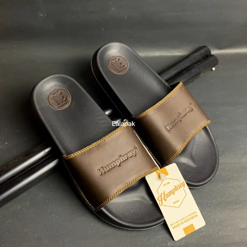Sandal Slip on Kulit Garut jenis Pull Up Tua Coklat Shoes 0