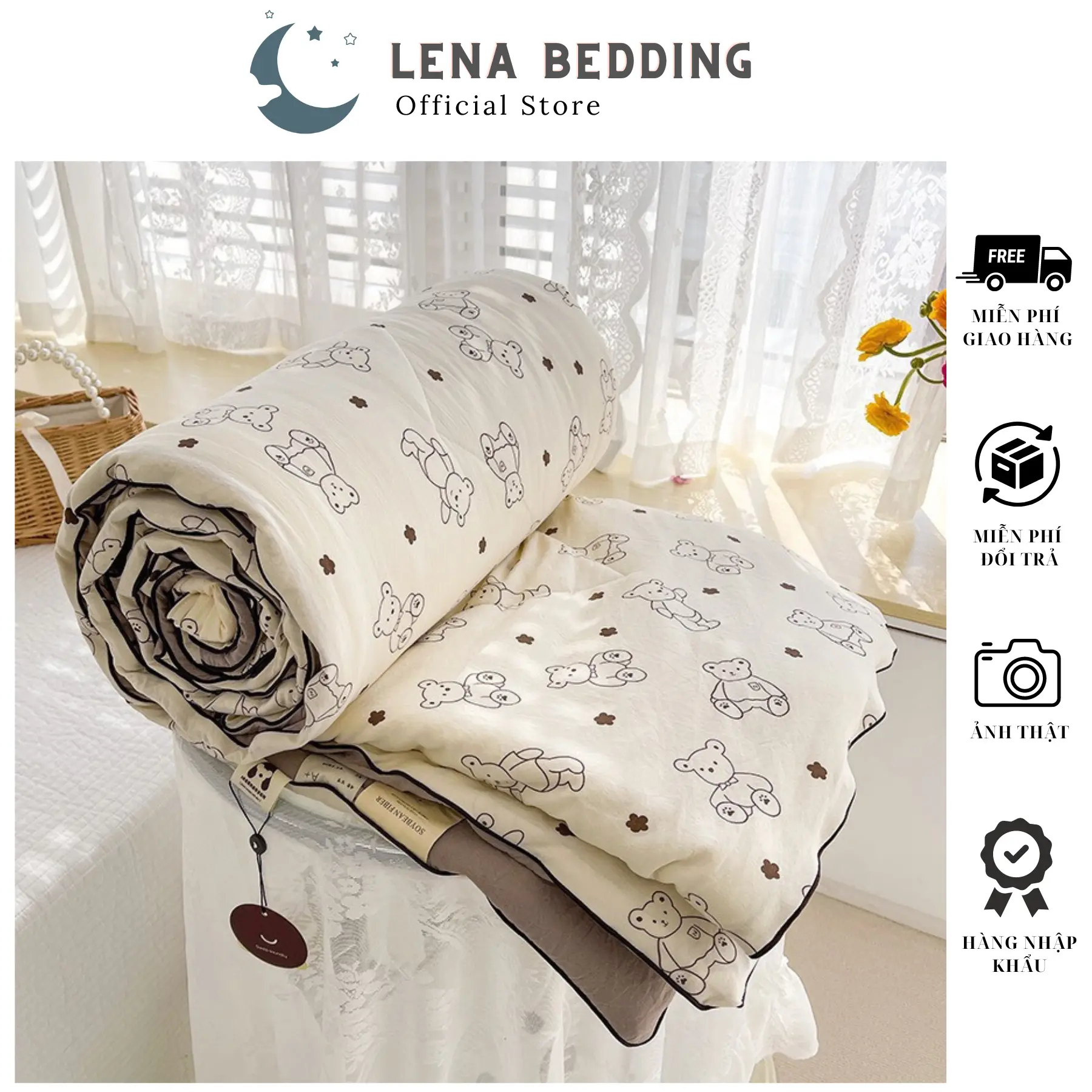 Chăn Đũi đậu nành - Chăn cotton đũi chần, chăn xơ đậu nành nhập khẩu, mềm mịn thoáng mát, Fresship toàn quốc