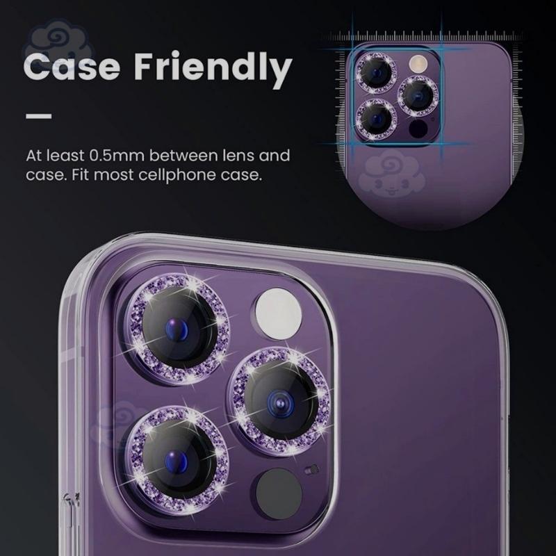 Kính Cường Lực Ống Kính Camera Sau, Thiết Kế Sáng Bóng, Vòng Bảo Vệ Kim Loại, Tương Thích Với iPhone 16, 15, Pro Max, 11, 12, 13, 14, Pro Max Mini Và Plus 4
