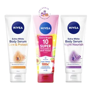 【BPOM】Nivea Extra Bright Body Serum Care and Protect & Nivea Extra Bright Night Nourish Body Serum 180 ml