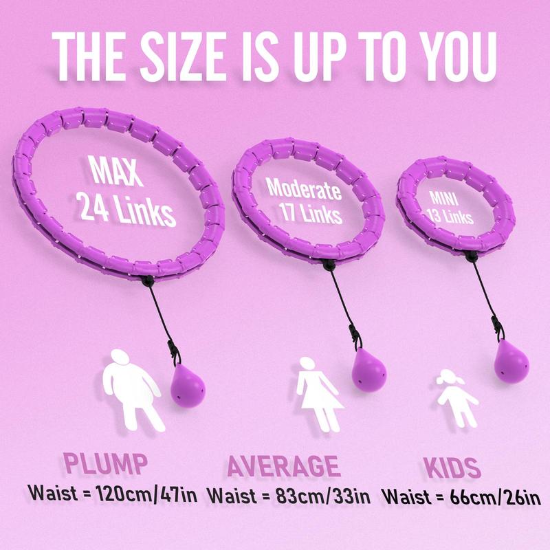 Product Introduction of Weighted Hula Circle Hoops for Adults, Infinity Hoop Fit Plus Size 47 Inch/120cm, 24 Detachable Links, Exercise Hoola Hoop Suitable for Women and Beginners, Gym Set, Valentine's Day Gift, at Home Gym Equipment 13