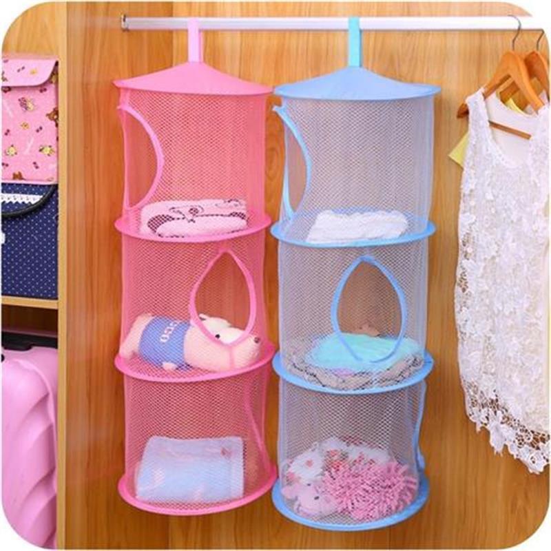 Product Introduction of 1 pcs Storage Hanging Basket (3 tiers),Home Organizers Multi-compartment Wall-mounted Drying Rack Storage Basket for Dolls, Underwear, etc. Drying, Space-saving Storage Hanging Bag 9