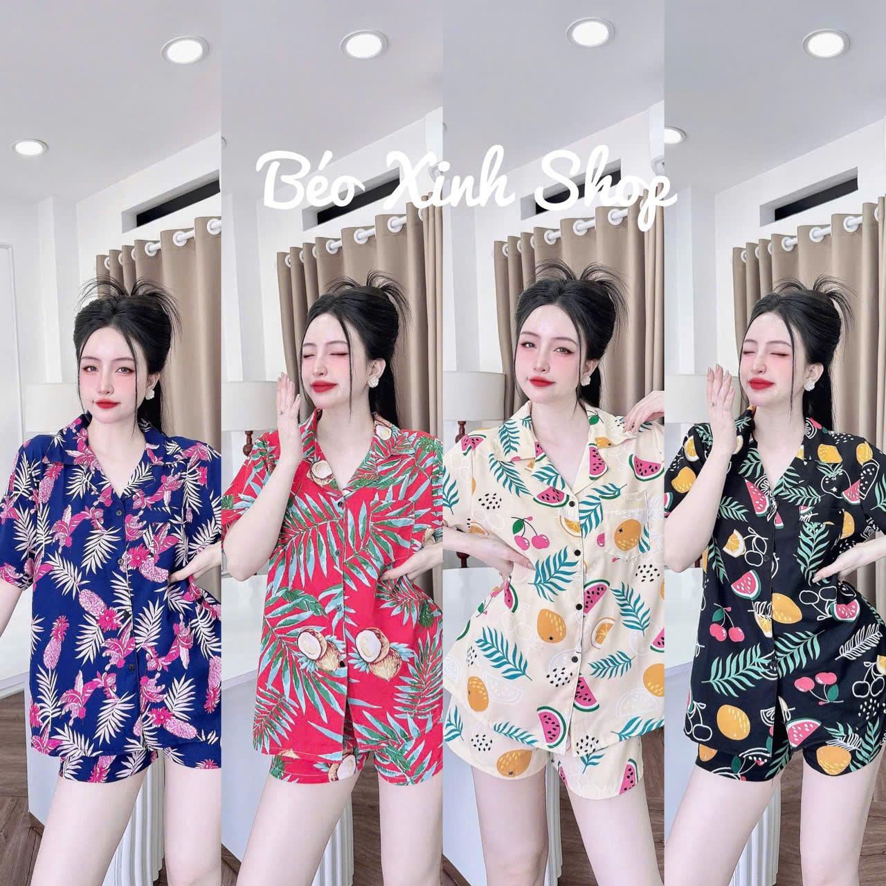 Đồ Bộ - Đồ Ngủ Hè Đi Biển Pijama Bigsize 50-100kg Vải Lụa Nhật Lạnh Mặc Cực Thích - A.5034