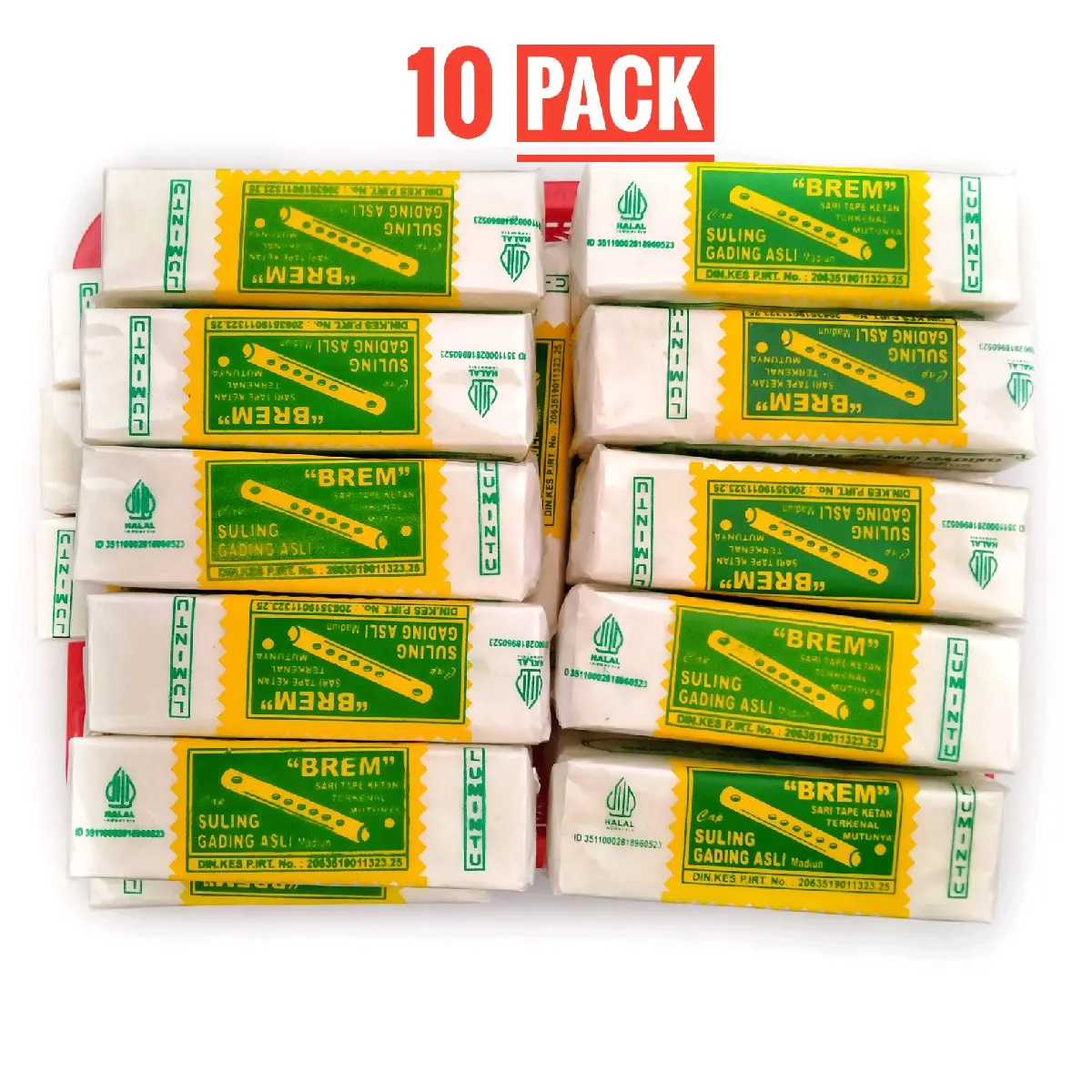 Paket 10 Pack Brem Madiun Cap Suling Gading isi 4 Keping Manis Food