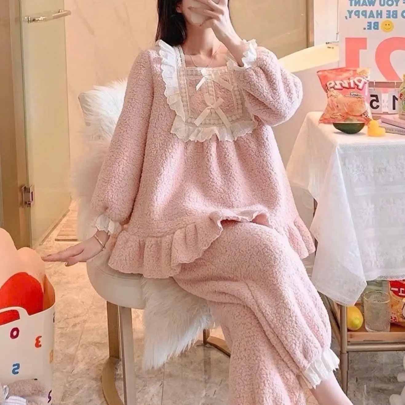 Bộ Lông Hồng Bèo Phối Ren Quần Bèo Xinh Xắn by Kho HP