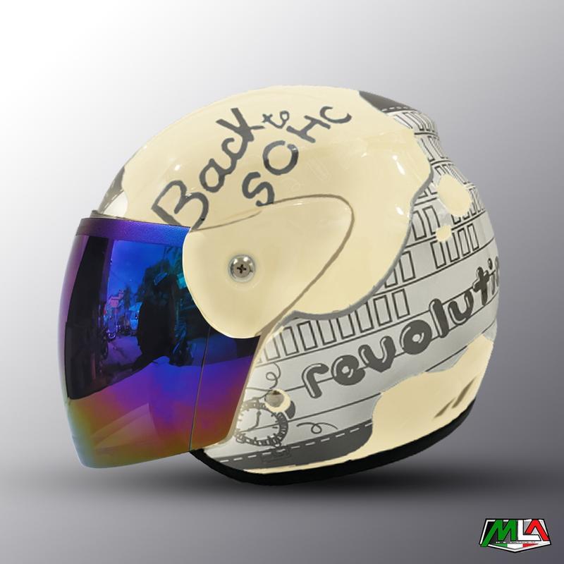 Helm Dewasa Half Face evolution Motif Note Murah PREMIUM Kaca 4