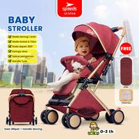 Gambar SPEEDS Stroller Kereta Dorong Portabel Anak Bayi Kelambu Cover Kursi Perlengkapan Fitur Lengkap Premium LX 073-6 - 1 BIRU dari Calary Toys Kota Surabaya 1 Tokopedia