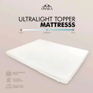 OSAKA ULTRALIGHT TOPPER MATTRESS KASUR 5CM & 10cm Kain 4D Knitting Busa High Density Japanese Foam Tech Garansi 5 Tahun untuk Kasur Lantai atau Pelapis Kasur