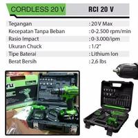 Gambar RYU RCI20V Cordless Impact Drill 20 Volt Mesin Bor Baterai Cordless Torsi dari Drill&Co Kota Administrasi Jakarta Barat 3 Tokopedia
