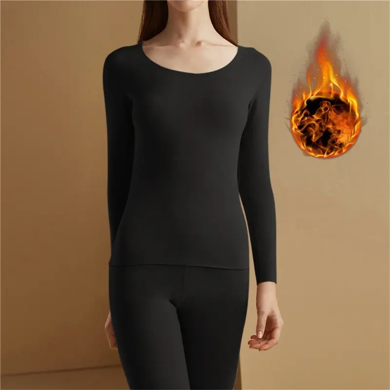 Bộ Đồ Lót Giữ Nhiệt Cho Nữ, Đồ Lót Co Giãn Dày, 2 Món, Cho Mùa Đông 0