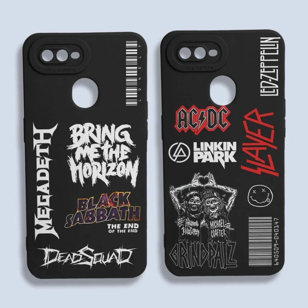 Case hp untuk Oppo A5S A7 A12 A11K F9 Gambar Metal Casing Hp Softcase Casing Trand  - MT1