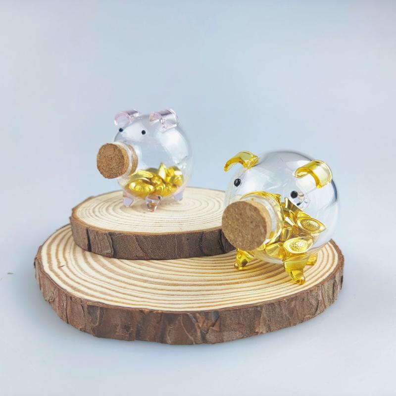 Product Introduction of COD 4cmX5cm Mini Piggy Bank for Beans 1.57inchX1.97inch Glass Box Desktop Accessories Office Decorations Gifts Newest Version 9
