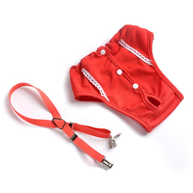 Wiutare- Button Design Dog Menstrual Pants Soft Comfortable Dog Menstrual Pants with Tail Hole Pet Supplies for Female Dogs Button Closure Buyers' 1