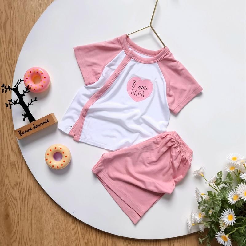 Bộ cộc thun lụa mùa hè Bunny cho bé trai - bé gái 3-10kg 3