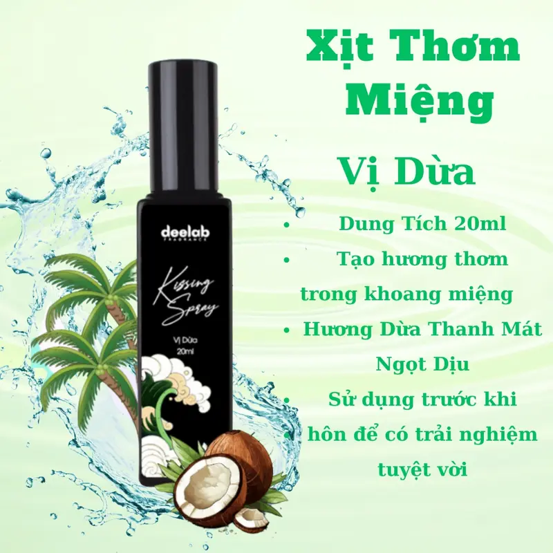 Xịt Thơm Miệng Kissing Spray 20ml Hương Trái Cây, Mát Lạnh, Ngọt Ngào Thơm Mát. 6