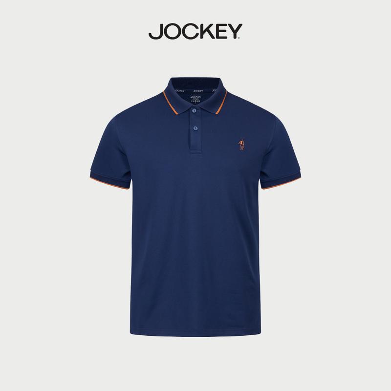Áo Polo Nam Jockey quick dry cổ phối sọc thêu logo - 1303 Menswear Có Cổ Ngắn Tay Cộc Tay