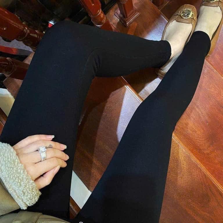 ￼Quần legging dài lót lông siêu ấm, cạp cao gen bụng nâng mông chất liệu umi cao cấp 3