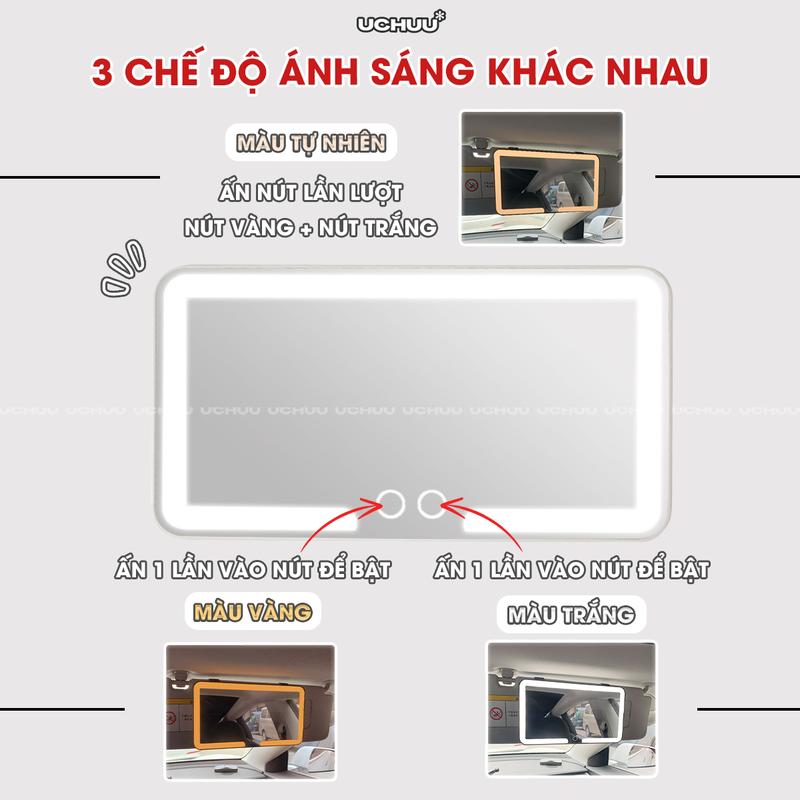 Product Introduction of Gương Trang Điểm LED Treo Ô Tô UCHUU Gương Có Đèn Gắn Che Nắng Xe Hơi Cảm Ứng Điều Chỉnh Độ Sáng 4